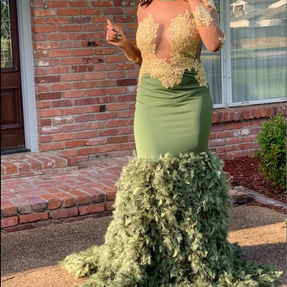 Olive Green Prom Dress